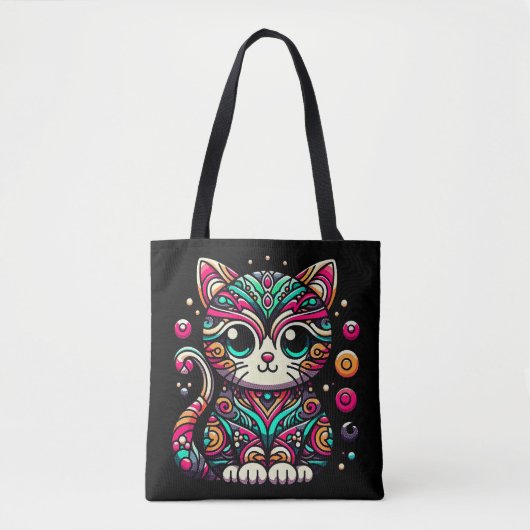 Schattigee Cat Ornament Canvas tassen (Voorkant)