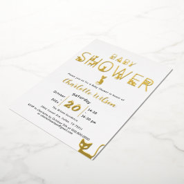 Schattigee Cat Pastel Kleur Baby shower Folie Uitnodiging