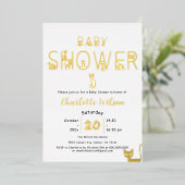 Schattigee Cat Pastel Kleur Baby shower Folie Uitnodiging (Staand Voorkant)