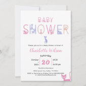 Schattigee Cat Pastel Kleur Baby shower Kaart (Voorkant)