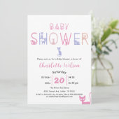 Schattigee Cat Pastel Kleur Baby shower Kaart (Staand voorkant)