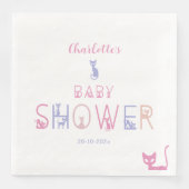 Schattigee Cat Pastel Kleur Baby shower Servet (Voorkant)