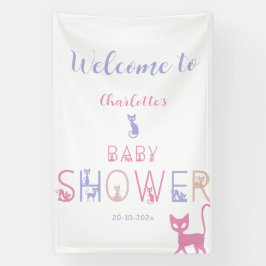 Schattigee Cat Pastel Kleur Baby shower Spandoek