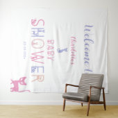 Schattigee Cat Pastel Kleur Baby shower Welkom Ach Wandkleed (In Situ (horizontaal))