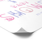 Schattigee Cat Pastel Kleur Baby shower Welkom Poster (Hoek)