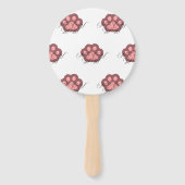 Schattigee Cat Paw "MEOW" Kalligrafie - Schattig K Handwaaier (Achterkant)