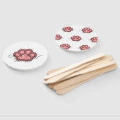 Schattigee Cat Paw "MEOW" Kalligrafie - Schattig K Handwaaier (Niet-gemonteerd)