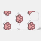 Schattigee Cat Paw "MEOW" Kalligrafie - Schattig K iPhone Hoesje (Achterkant horizontaal)