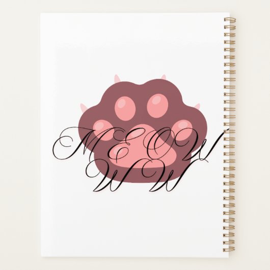 Schattigee Cat Paw "MEOW" Kalligrafie - Schattig K Planner (Achterkant)
