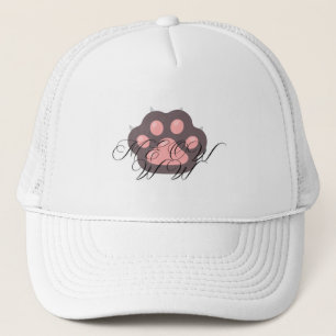 Schattigee Cat Paw "MEOW" Kalligrafie - Schattig K Trucker Pet