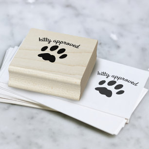 Schattigee Cat Paw Print Kat Goedgekeurde Rubber S Rubberstempel