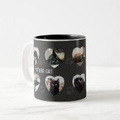 Schattigee Cat Paw Prints Pet Foto Collage Koffie Tweekleurige Koffiemok (Voorkant links)