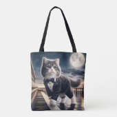 Schattigee Cat Pawdigy speelt een maanlicht sonate Tote Bag (Achterkant)