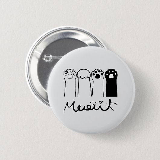 Schattigee Cat Paws Meow Button Badge (Voorkant /achterkant)