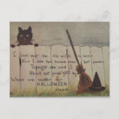  Schattigee Cat Peeking Halloween Briefkaart (Voorkant)