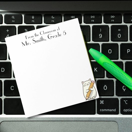 Schattigee Cat & Pencil, Leraar Waardering, Aangep Notitieblok