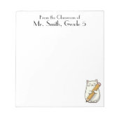 Schattigee Cat & Pencil, Leraar Waardering, Aangep Notitieblok (Voorkant)