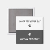 Schattigee Cat Pet Paw Prints Classic Grey Reversi Magneet (Voorkant / Achterkant)