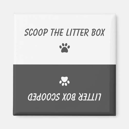 Schattigee Cat Pet Paw Prints Classic Grey Reversi Magneet (Voorkant)