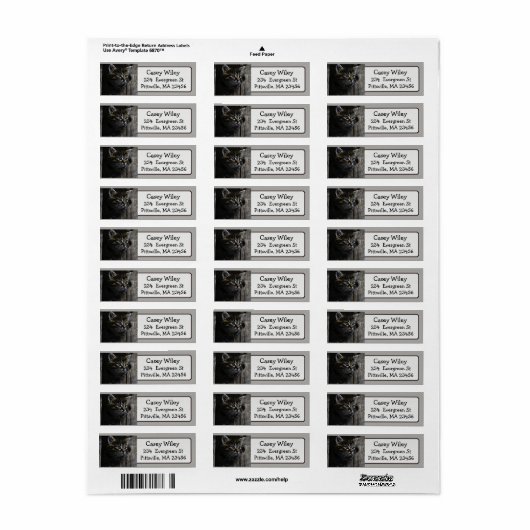 Schattigee Cat Photo Return Adres Label (Full Sheet)