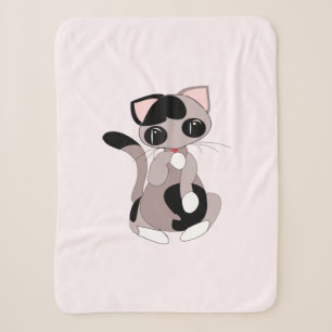 Schattigee Cat Pink Baby Sherpa Blanket Deken
