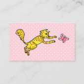 Schattigee Cat Pink Butterfly Stippen Luier Raffle Informatiekaartje (Achterkant)
