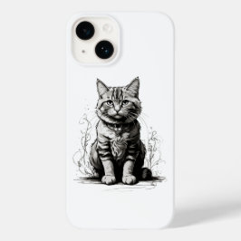 Schattigee Cat potlood schets Case-Mate iPhone 14 Hoesje