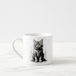 Schattigee Cat potlood schets Espresso Kop