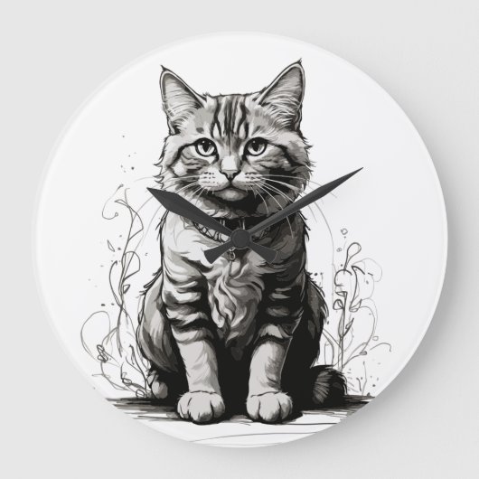 Schattigee Cat potlood schets Grote Klok (Voorkant)