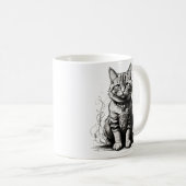 Schattigee Cat potlood schets Koffiemok (Voorkant rechts)