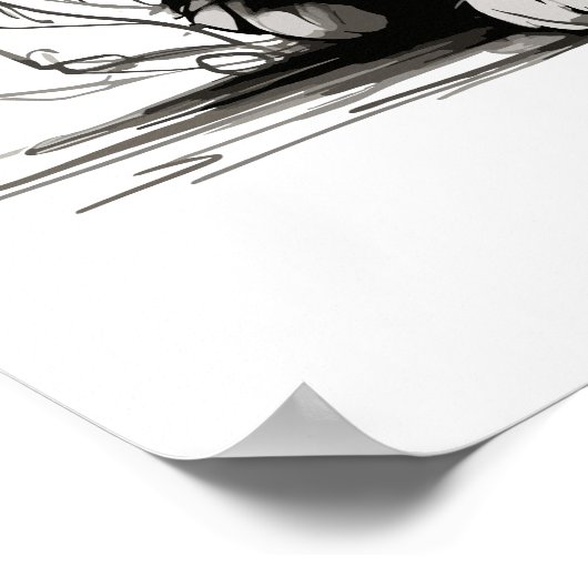 Schattigee Cat potlood schets Poster (Hoek)