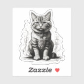Schattigee Cat potlood schets Sticker (Vel)