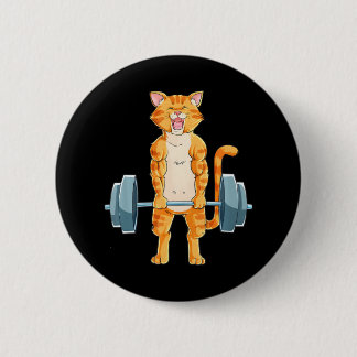 Schattigee Cat Powerlifting Gewichtheffen Deadlift Ronde Button 5,7 Cm