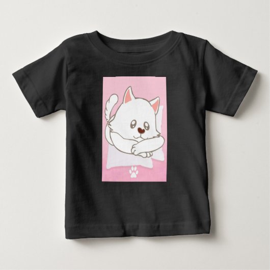 Schattigee Cat Print Baby T-shirt (Voorkant)