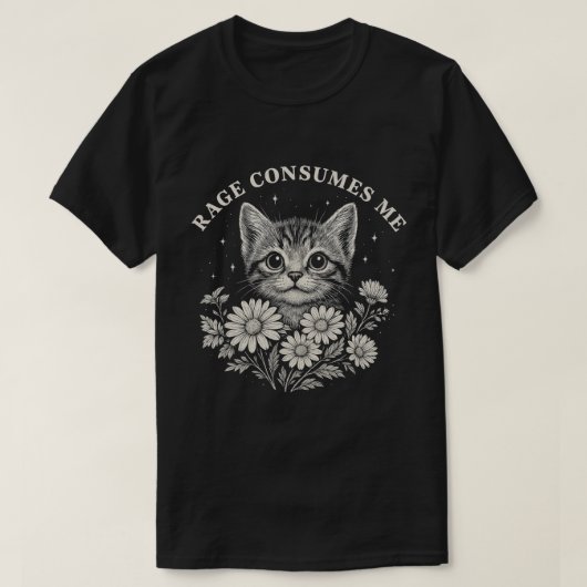 Schattigee Cat Rage Aesthetic - Grappig Kitten met T-shirt (Design voorkant)