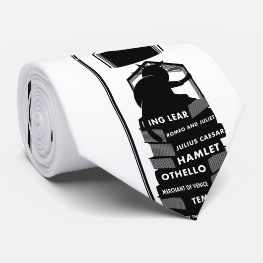 Schattigee Cat Reading Shakespeare speelt Stropdas (Opgerold)