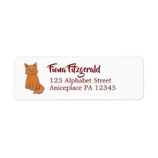 Schattigee Cat retouradreslabels Etiket