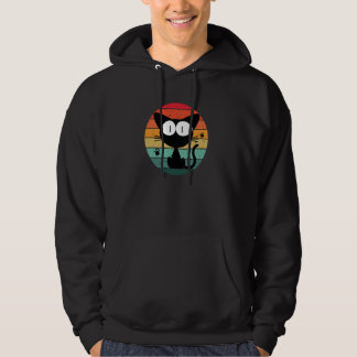 Schattigee Cat Retro Sunset ontwerp Verjaardag Fun Hoodie