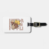 Schattigee Cat Riding Chocolademelk Karton Kawaii Bagagelabel (Voorkant horizontaal)