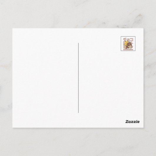 Schattigee Cat Riding Chocolademelk Karton Kawaii  Briefkaart (Achterkant)