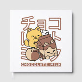 Schattigee Cat Riding Chocolademelk Karton Kawaii  Gastenboek (Voorkant)