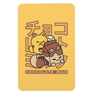 Schattigee Cat Riding Chocolademelk Karton Kawaii  Magneet