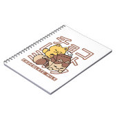 Schattigee Cat Riding Chocolademelk Karton Kawaii Notitieboek (Linkerzijde)