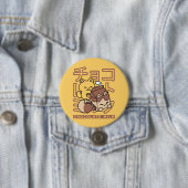 Schattigee Cat Riding Chocolademelk Karton Kawaii  Ronde Button 7,6 Cm (In situ)