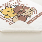 Schattigee Cat Riding Chocolademelk Karton Kawaii  Sherpa Deken (3/4)