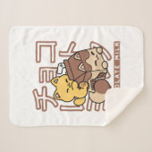 Schattigee Cat Riding Chocolademelk Karton Kawaii  Sherpa Deken (Voorkant (horizontaal))