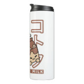 Schattigee Cat Riding Chocolademelk Karton Kawaii  Thermosbeker (Geroteerd rechts)