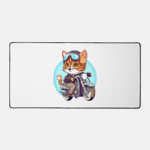 SCHATTIGEE CAT rijden op een motor Classic T-Shirt Bureaumat