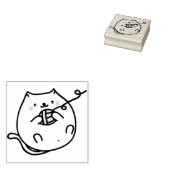 Schattigee Cat rubber stempel (Gestempeld)