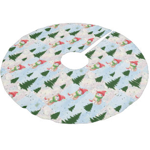Schattigee Cat Santa Waterverf kerstboompatroon Kerstboom Rok